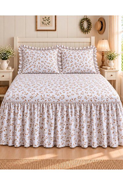 shules collection Vintage LEAF BREEZE – Set de cearșafuri elastice cu model a...