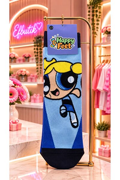 EFBUTİK Powerpuff Girls Bubbles Patterned Socks