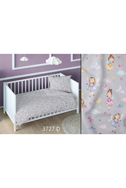 Karo Lenjerie de pat din bumbac 140x200, cu zâne, gri, colorată, pentru copii...