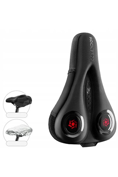 ROCKBROS Husă de șa cu spumă gel + husă de ploaie - negru-roșu