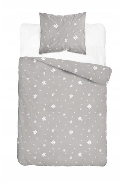 Detexpol Lenjerie de pat din satin 140x200 gri cu flori albe - 5987 B - Home ...