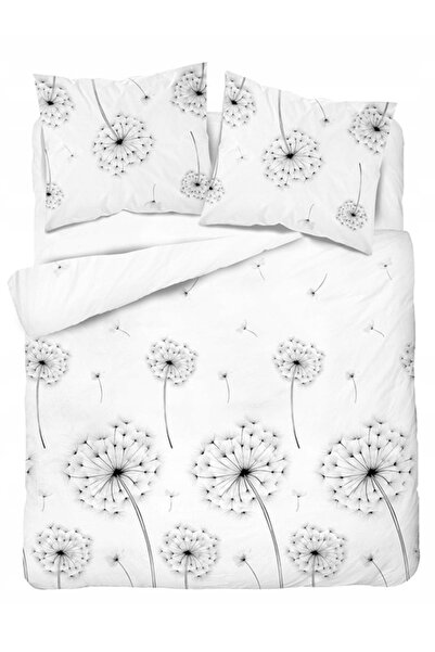 Detexpol Lenjerie de pat din satin alb 220x200 cu model păpădie - 5991 B - Ho...