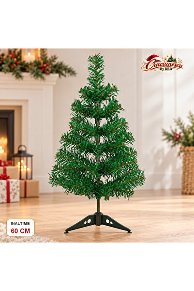 Craciunescu By DBR Brad Artificial de Craciun 60 cm, Verde, Decor Compact -