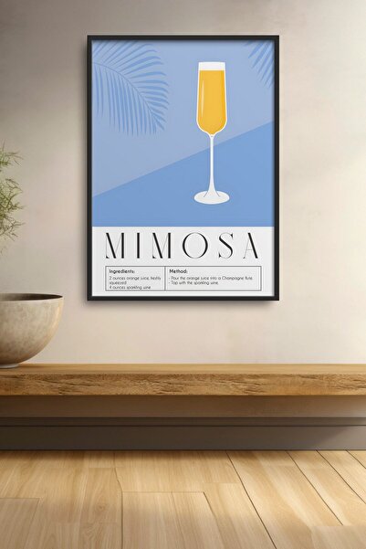 HOMEPACK Recept za koktel mimosa Plava minimalistička slika u okviru Koktel p...