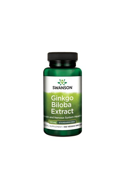 SWANSON Extract de Ginkgo Biloba Standardizat 120mg - Supliment din Plante, 1...