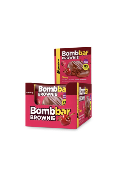 BOMBBAR Bact Bombbar Protein Cake Brownie with Taste of Raspberry 50g 10 Pcs