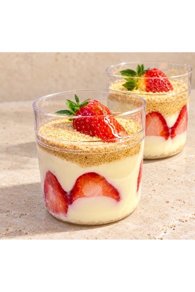 Köksal Pack 50 Pieces 300 Cc Magnolia Dessert and Salad Presentation Bowl with Lid