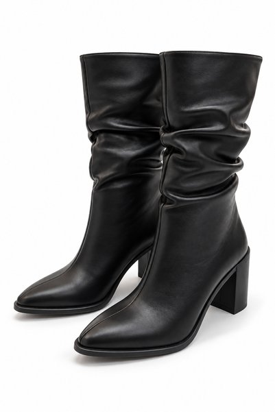 gumushoe Carino Genuine Leather Women's Black Skin Bellows Non-Slip Sole Dail...