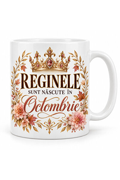 Generic Brand Personalized ceramic mug, Print Vibes, Queens are born in Octob...