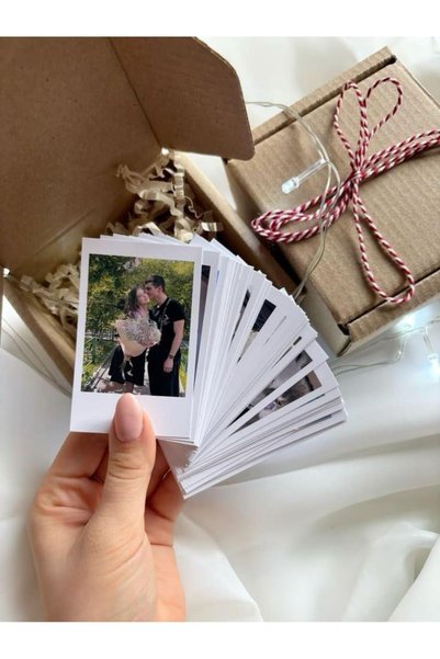 Kişiye Özel Anı Kutusu, Dekoratif Işıklı Kutuda Polaroid Fotoğraf Seti ve Hatıra Hediyesi