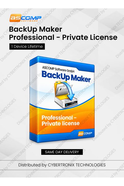 asCOMP SOFTWARE BackUp Maker Professional Private License | 1 Device | Lifetime | Digital License | Same Day Delivery
