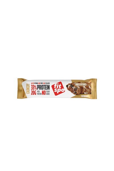 Fit Spo Crunchy - Baton Proteic, Brownie cu ciocolată și fudge, 60 g