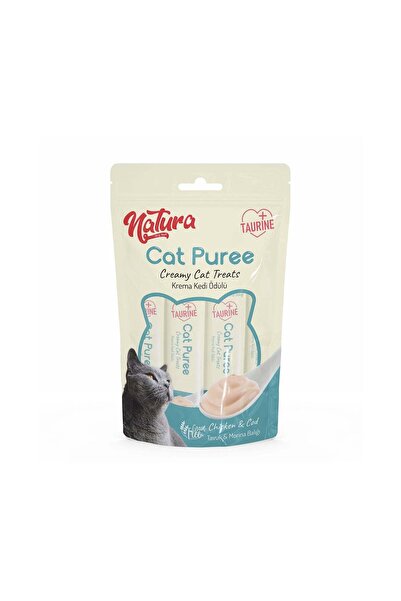 natura Cat Piure cu pui și cod 5 × 12 g