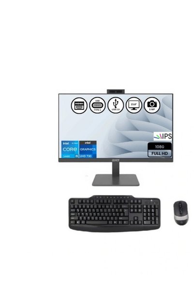 AXER AX24H40F İntel i5 14400 16GB-512GBSSD 23.8" Free Dos AIO Masaüstü Bilgisayar