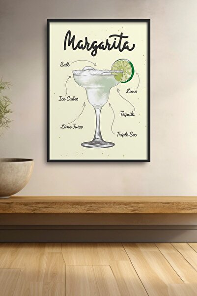 HOMEPACK Recept za koktel Margarita Crtanje uokvirene slike Koktel poster Dek...