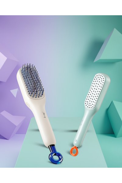 ASTRALTECH Automatic Detangling Massage Brush with Buttons Silicone