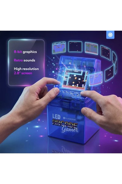 Silvergear Consolă portabilă arcade, ecran de 2.8 inch, 240 de jocuri, 5082