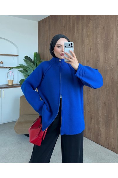 Adalenna Moda Tasarım Fermuarlı Üst Kalite Hırka Kazak
