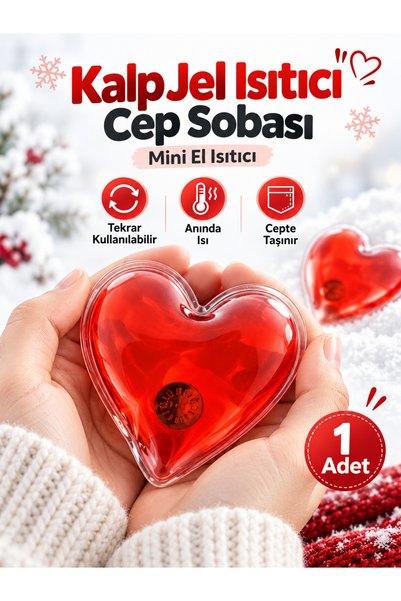 RAMDET Kalp Şeklinde Jel El Isıtıcı 10x10 cm Tekrar Kullanılabilir Cep Sobası...