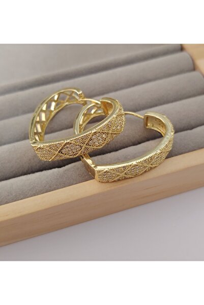 Generic Brand CERCEI INMA 2,5 CM ,OTY,OTEL INOXIDABIL PLACAT CU AUR 14 K