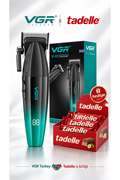 VGR Şarjlı Tıraş Makinesi | V-003 - 9000 RPM Smart Clip & 20'li Tadelle Hediyeli