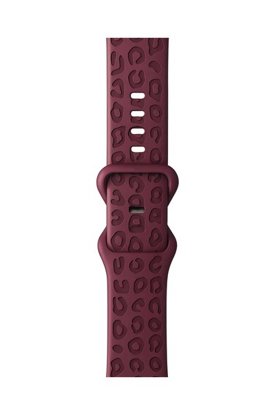 Dexmon Apple Watch 12-11-10 42mm 5 6 7 8 9 Se Uyumlu 38 40 41 mm Leopar Desenli Silikon Kordon