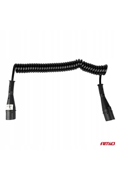 AMIO Cablu spiralat pentru remorcă, 2x7 pini, tip N, fără șurub, 5m, 24V, ele...