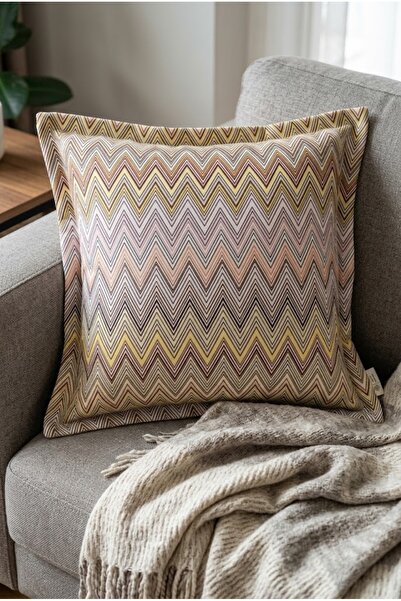 Alseko Concept 01-Husă de pernă cu model zig-zag imprimat, 43x43 cm