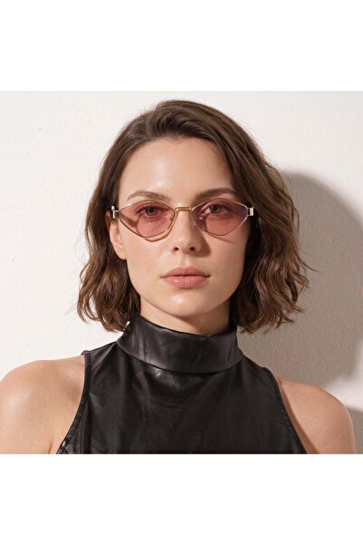 Mootlu Vnt2114 C4 Pink Glass Geometric Sunglasses