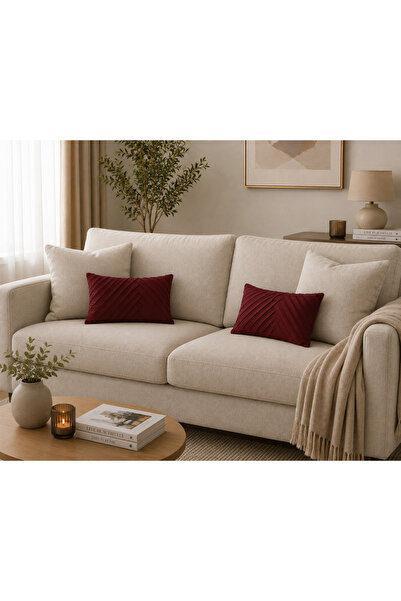 Generic Brand Perna Decorativa Bordo Velvet pentru Canapea 50x30cm.