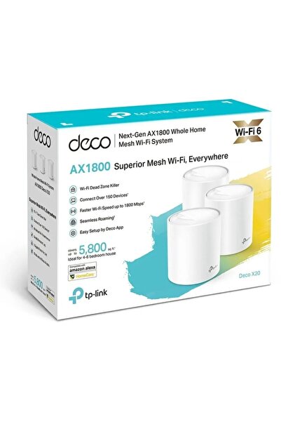 TP-LINK Sistem Mesh Deco X20 AX1800 V3, Wi-Fi 6 2x1GbE pachet de 2