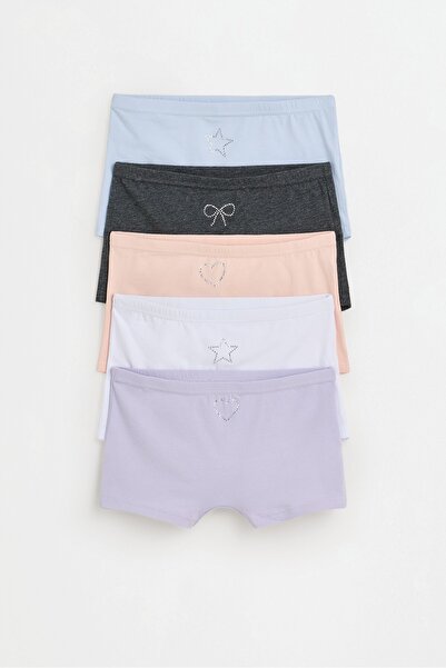 LEFTIES KIZ ÇOCUK Parlak aplikeli boxer külot (5'li Pack)