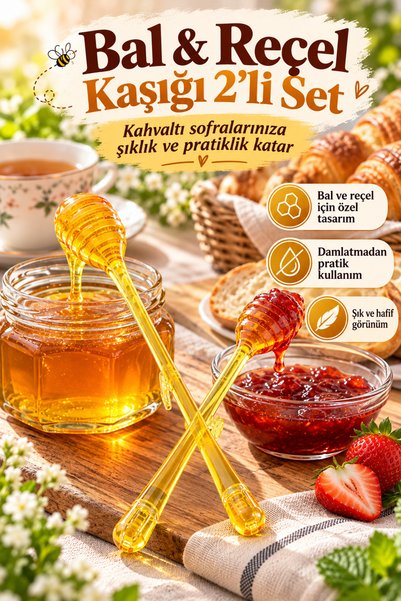 Decorness Bal Kaşığı & Reçel Kaşığı İkili Set Kaşık