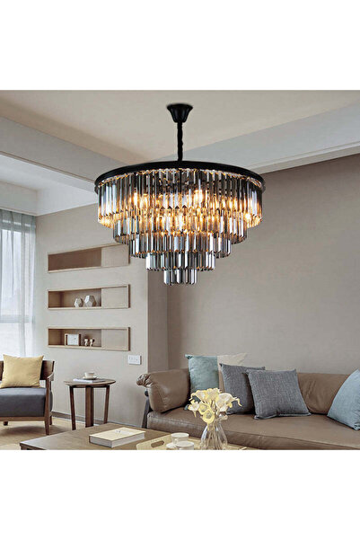 RFAN Candelabru RFAN, Model H2066/600, Textură de cristal, Metal, 8 x E27, Ne...