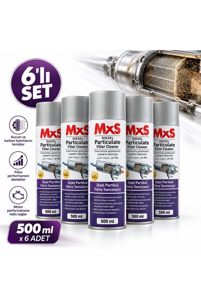 MxS Dizel Partikül Filtre Temizleyici Sprey 500 ml – 6’lı DPF Temizleme Seti