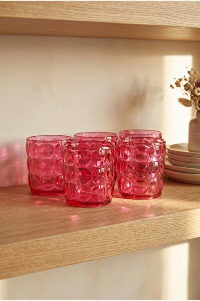 EVLE Set of 6 Acrylic Short Water Glasses 325 ml Embossed