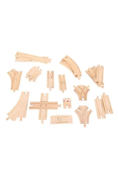 BIGJIGS Toys Set de șine de lemn BJT052