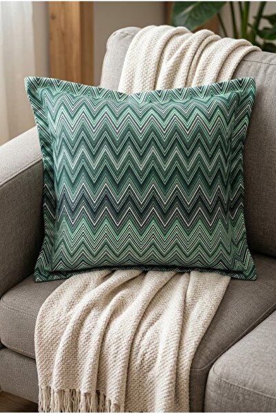Alseko Concept 01-Husă de pernă cu model zig-zag imprimat, 43x43 cm