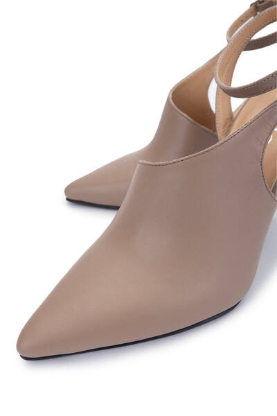 Tamer Tanca Women's Genuine Leather Mink Heeled Shoes