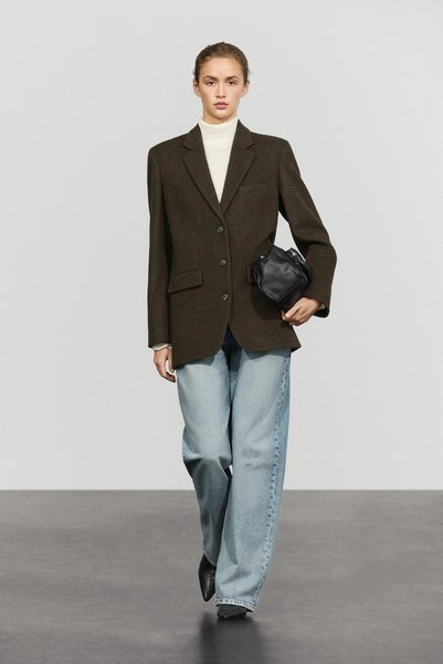 Massimo Dutti Kareli yün karışımlı blazer