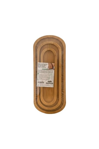 FMA Bamboo Long Oval 3-Piece Presentation Tray