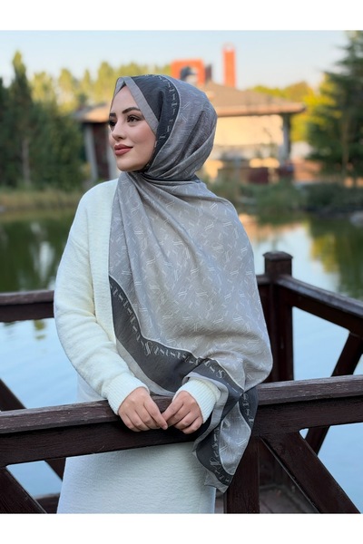 Nısshal İMZA DESENLİ PAMUKLU ŞAL HAKİ