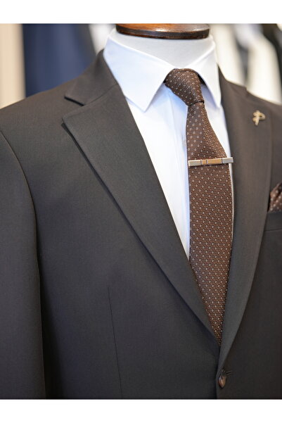 PAREZ Men's Slim Fit Italian Style Mono Collar Double Breasted Suit - Jacket Pants