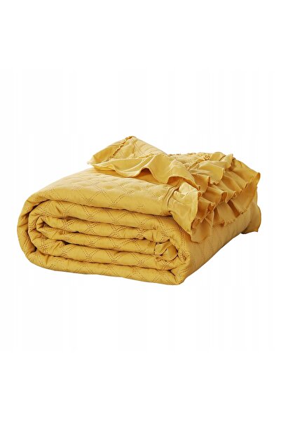 Spod Igły i Nitki Cuvertură de pat cu volane 160x220 Muștar Ruffy Ruffle Rhom...