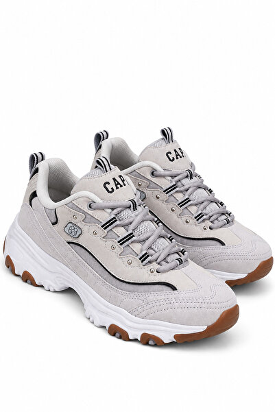 Ayakkabı Vakti Women's Gray Thick Sole Sneaker Lace-Up Chunky Sports Shoes
