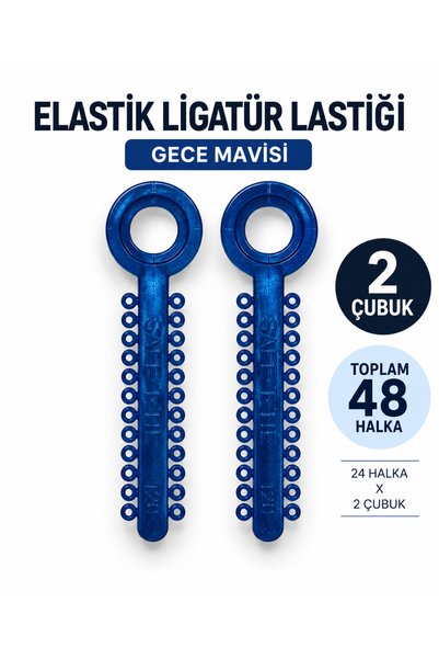 Gece Mavisi Yansımalı Elastik Ligatür Lastiği – 2 Çubuk / 48 Halka