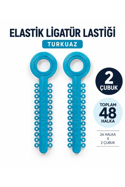 Genel Markalar Turkuaz Elastik Ligatür Lastiği – 2 Çubuk / 48 Halka
