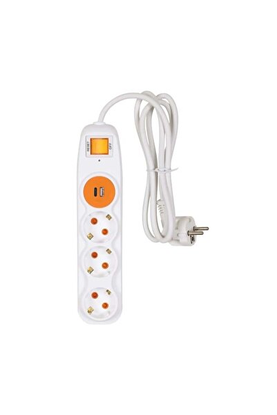 ARNEER Nilson 3Lü 1,5Mt 1-Usb 1-Type Akım Korumalı Uzatma