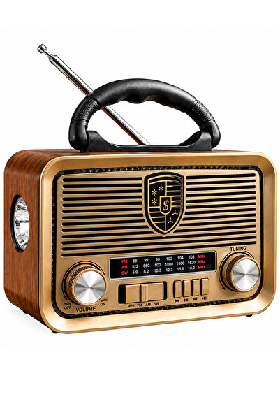 AYACO Vintage Tasarım Çok Fonksiyonlu Taşınabilir Radyo Bluetooth Müzik Çalar Şarj Edilebilir ST-1080BTS