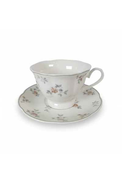Generic 6-Piece Tea Cup Set with Rose Pattern
